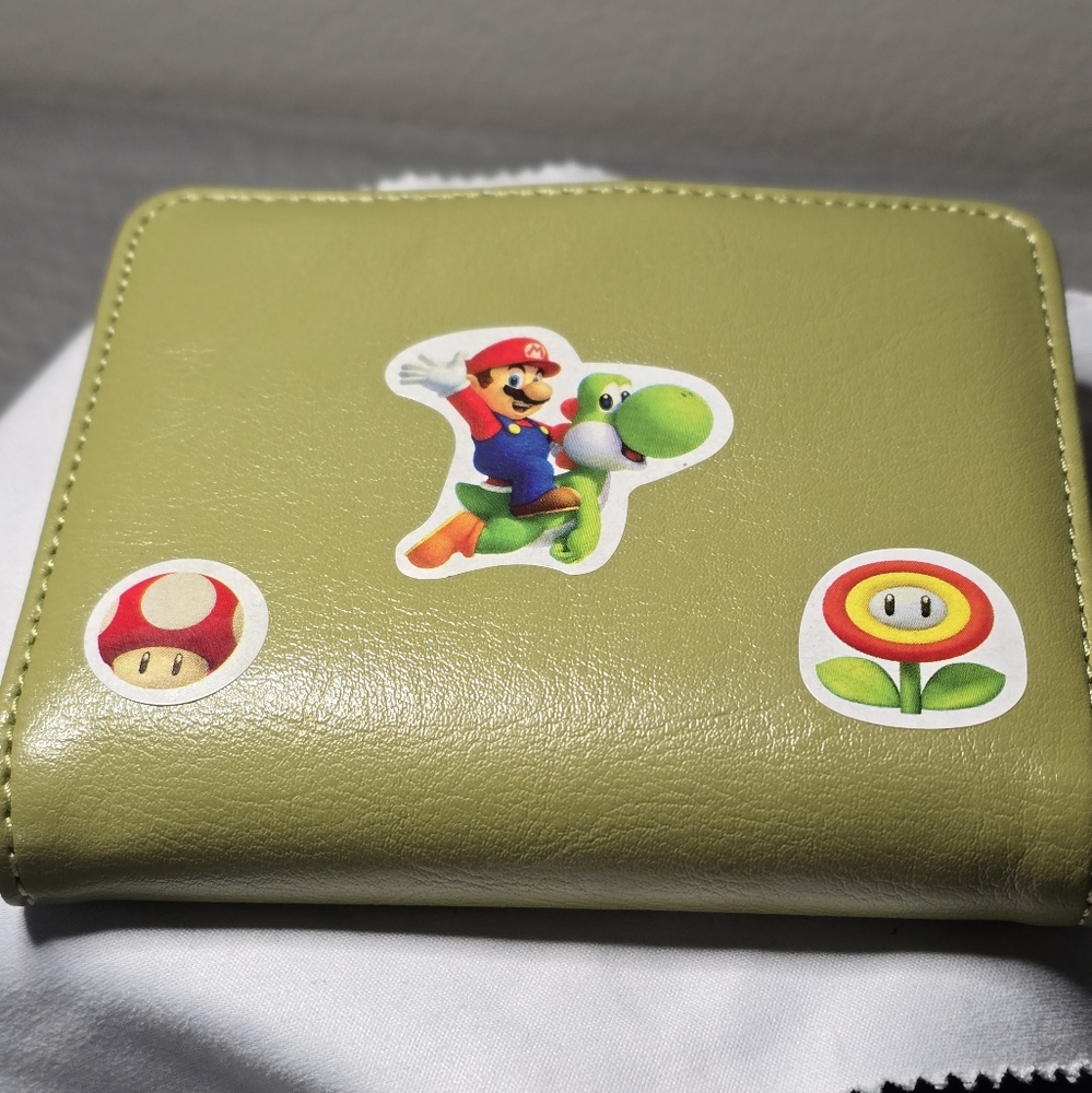 Green Women's Wallet with Fun Stickers